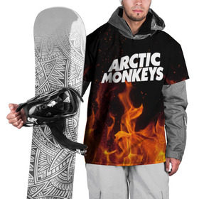Накидка на куртку 3D с принтом Arctic Monkeys fire в Петрозаводске, 100% полиэстер |  | 