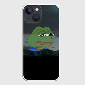 Чехол для iPhone 13 mini с принтом Sad frog в Петрозаводске,  |  | pepe | пепе