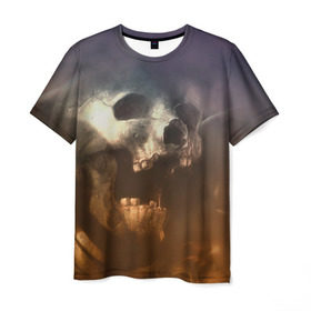 Мужская футболка 3D с принтом Doom в Петрозаводске, 100% полиэфир | прямой крой, круглый вырез горловины, длина до линии бедер | Тематика изображения на принте: doom | skull | slayer | палач | скелет | череп