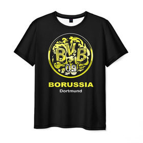 Мужская футболка 3D с принтом Borussia Dortmund в Петрозаводске, 100% полиэфир | прямой крой, круглый вырез горловины, длина до линии бедер | боруссия | дортмунд
