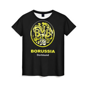 Женская футболка 3D с принтом Borussia Dortmund в Петрозаводске, 100% полиэфир ( синтетическое хлопкоподобное полотно) | прямой крой, круглый вырез горловины, длина до линии бедер | боруссия | дортмунд