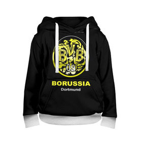 Детская толстовка 3D с принтом Borussia Dortmund в Петрозаводске, 100% полиэстер | двухслойный капюшон со шнурком для регулировки, мягкие манжеты на рукавах и по низу толстовки, спереди карман-кенгуру с мягким внутренним слоем | боруссия | дортмунд