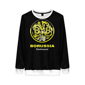 Женский свитшот 3D с принтом Borussia Dortmund в Петрозаводске, 100% полиэстер с мягким внутренним слоем | круглый вырез горловины, мягкая резинка на манжетах и поясе, свободная посадка по фигуре | боруссия | дортмунд