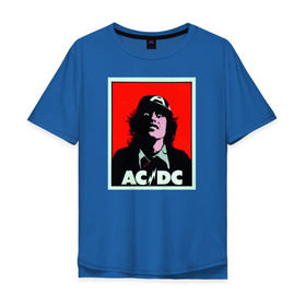 Мужская футболка хлопок Oversize с принтом AC/DC: T-SHIRT в Петрозаводске, 100% хлопок | свободный крой, круглый ворот, “спинка” длиннее передней части | acdc