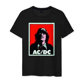 Мужская футболка хлопок с принтом AC/DC: T-SHIRT в Петрозаводске, 100% хлопок | прямой крой, круглый вырез горловины, длина до линии бедер, слегка спущенное плечо. | acdc