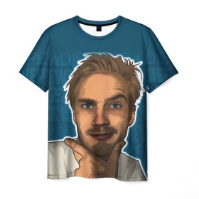 Мужская футболка 3D с принтом Pew die pie в Петрозаводске, 100% полиэфир | прямой крой, круглый вырез горловины, длина до линии бедер | pewdiepie