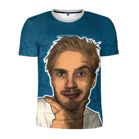 Мужская футболка 3D спортивная с принтом Pew die pie в Петрозаводске, 100% полиэстер с улучшенными характеристиками | приталенный силуэт, круглая горловина, широкие плечи, сужается к линии бедра | pewdiepie