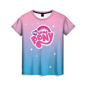 Женская футболка 3D с принтом My Little Pony в Петрозаводске, 100% полиэфир ( синтетическое хлопкоподобное полотно) | прямой крой, круглый вырез горловины, длина до линии бедер | dash | rainbow