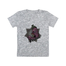 Детская футболка хлопок с принтом ЗомбиБаклажан в Петрозаводске, 100% хлопок | круглый вырез горловины, полуприлегающий силуэт, длина до линии бедер | арт | баклажан | веган | звезда | зомби | мультик | овощи | череп