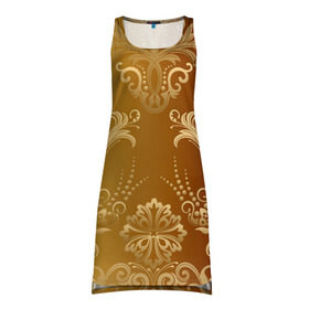 Платье-майка 3D с принтом Золотой пассаж в Петрозаводске, 100% полиэстер | полуприлегающий силуэт, широкие бретели, круглый вырез горловины, удлиненный подол сзади. | vppd | золото | премиум | эксклюзив