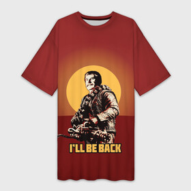 Платье-футболка 3D с принтом Сталин: Ill Be Back в Петрозаводске,  |  | история | о.м.с.к. | революция | ссср | сталин | супергерои
