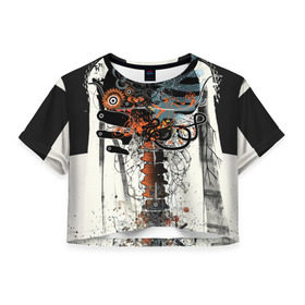 Женская футболка 3D укороченная с принтом Three Days Grace в Петрозаводске, 100% полиэстер | круглая горловина, длина футболки до линии талии, рукава с отворотами | alternative | rock | three days grace | альтернатива | рок