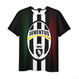 Мужская футболка 3D с принтом Juventus FC в Петрозаводске, 100% полиэфир | прямой крой, круглый вырез горловины, длина до линии бедер | juve | италия | клуб | фк | футбол | футбольный | ювентус
