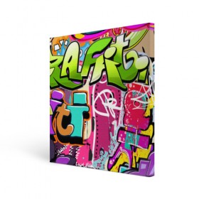 Холст квадратный с принтом Граффити в Петрозаводске, 100% ПВХ |  | балон | граффити | краски | молодежь | рисунок | стена | стиль | улица | уличный образ