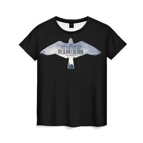 Женская футболка 3D с принтом Дом странных детей Мисс Перегрин в Петрозаводске, 100% полиэфир ( синтетическое хлопкоподобное полотно) | прямой крой, круглый вырез горловины, длина до линии бедер | Тематика изображения на принте: дом странных детей