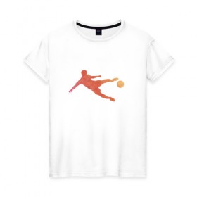 Женская футболка хлопок с принтом Футболист 4 в Петрозаводске, 100% хлопок | прямой крой, круглый вырез горловины, длина до линии бедер, слегка спущенное плечо | 