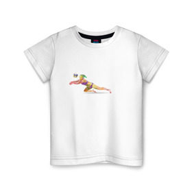 Детская футболка хлопок с принтом Волейбол геометрия в Петрозаводске, 100% хлопок | круглый вырез горловины, полуприлегающий силуэт, длина до линии бедер | полигоны
