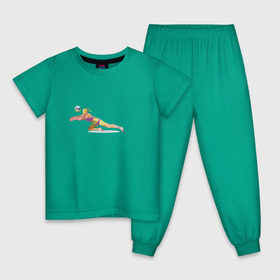 Детская пижама хлопок с принтом Волейбол геометрия в Петрозаводске, 100% хлопок |  брюки и футболка прямого кроя, без карманов, на брюках мягкая резинка на поясе и по низу штанин
 | полигоны