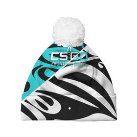Шапка 3D c помпоном с принтом cs:go - Frontside Misty Style (Снежный вихрь) в Петрозаводске, 100% полиэстер | универсальный размер, печать по всей поверхности изделия | Тематика изображения на принте: ak47 | cs | csgo | frontside | misty | вихрь | го | кс | снежный