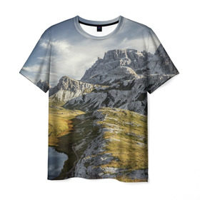 Мужская футболка 3D с принтом Свежий воздух в Петрозаводске, 100% полиэфир | прямой крой, круглый вырез горловины, длина до линии бедер | горы. природа | красота | пейзаж | свежесть | скалы