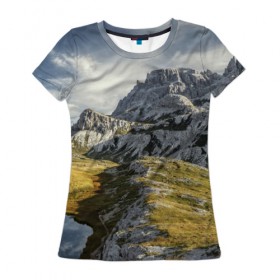 Женская футболка 3D с принтом Свежий воздух в Петрозаводске, 100% полиэфир ( синтетическое хлопкоподобное полотно) | прямой крой, круглый вырез горловины, длина до линии бедер | горы. природа | красота | пейзаж | свежесть | скалы