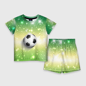 Детский костюм с шортами 3D с принтом Футбольный мяч 3 в Петрозаводске,  |  | игра | кубок | мяч | спорт | футбол