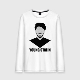 Мужской лонгслив хлопок с принтом Young Stalin в Петрозаводске, 100% хлопок |  | молодой | патриот | россия | советский | ссср | сталин