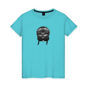 Женская футболка хлопок с принтом Airborne hamster в Петрозаводске, 100% хлопок | прямой крой, круглый вырез горловины, длина до линии бедер, слегка спущенное плечо | air | airborne | animal | fly | hamster | pilot | retro | sky | небо | пилот | хомяк