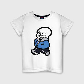 Детская футболка хлопок с принтом Sans в Петрозаводске, 100% хлопок | круглый вырез горловины, полуприлегающий силуэт, длина до линии бедер | Тематика изображения на принте: sans | undertale