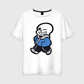Женская футболка хлопок Oversize с принтом Sans в Петрозаводске, 100% хлопок | свободный крой, круглый ворот, спущенный рукав, длина до линии бедер
 | sans | undertale
