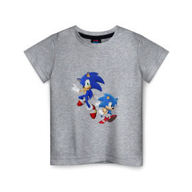 Детская футболка хлопок с принтом Sonic (Соник) в Петрозаводске, 100% хлопок | круглый вырез горловины, полуприлегающий силуэт, длина до линии бедер | retro | sega | sonic