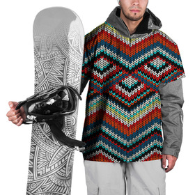 Накидка на куртку 3D с принтом Узоры вышивки в Петрозаводске, 100% полиэстер |  | вязаный | зигзаг | ромбы | свитер