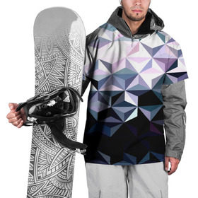 Накидка на куртку 3D с принтом Lowpoly Pattern в Петрозаводске, 100% полиэстер |  | polygon | абстракция | серый