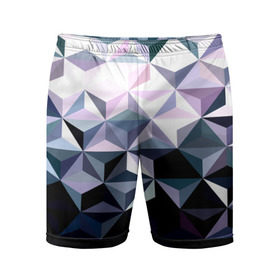 Мужские шорты 3D спортивные с принтом Lowpoly Pattern в Петрозаводске,  |  | Тематика изображения на принте: polygon | абстракция | серый