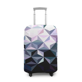 Чехол для чемодана 3D с принтом Lowpoly Pattern в Петрозаводске, 86% полиэфир, 14% спандекс | двустороннее нанесение принта, прорези для ручек и колес | Тематика изображения на принте: polygon | абстракция | серый