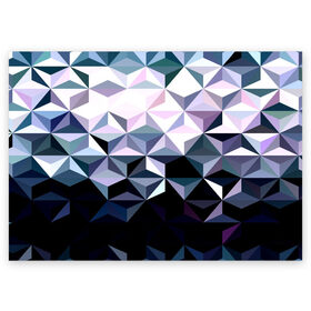 Поздравительная открытка с принтом Lowpoly Pattern в Петрозаводске, 100% бумага | плотность бумаги 280 г/м2, матовая, на обратной стороне линовка и место для марки
 | polygon | абстракция | серый