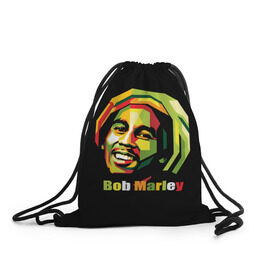 Рюкзак-мешок 3D с принтом Bob Marley в Петрозаводске, 100% полиэстер | плотность ткани — 200 г/м2, размер — 35 х 45 см; лямки — толстые шнурки, застежка на шнуровке, без карманов и подкладки | Тематика изображения на принте: боб марли | регги