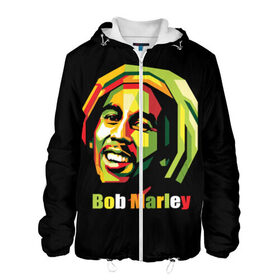 Мужская куртка 3D с принтом Bob Marley в Петрозаводске, ткань верха — 100% полиэстер, подклад — флис | прямой крой, подол и капюшон оформлены резинкой с фиксаторами, два кармана без застежек по бокам, один большой потайной карман на груди. Карман на груди застегивается на липучку | Тематика изображения на принте: боб марли | регги