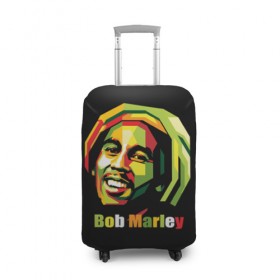 Чехол для чемодана 3D с принтом Bob Marley в Петрозаводске, 86% полиэфир, 14% спандекс | двустороннее нанесение принта, прорези для ручек и колес | боб марли | регги