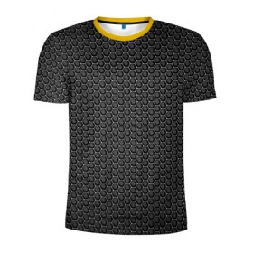 Мужская футболка 3D спортивная с принтом Black Iron в Петрозаводске, 100% полиэстер с улучшенными характеристиками | приталенный силуэт, круглая горловина, широкие плечи, сужается к линии бедра | black | iron | luxury | premium | vip | железный | премиум | соты | черный | эксклюзив