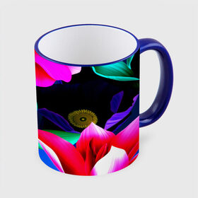 Кружка 3D с принтом Цветочки в Петрозаводске, керамика | ёмкость 330 мл | Тематика изображения на принте: розовые | цветы
