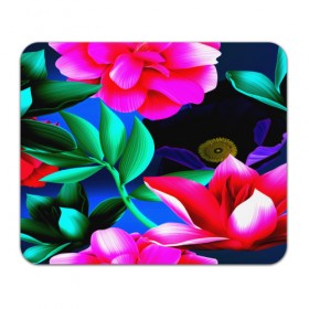 Коврик прямоугольный с принтом Цветочки в Петрозаводске, натуральный каучук | размер 230 х 185 мм; запечатка лицевой стороны | розовые | цветы