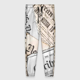 Женские брюки 3D с принтом Газеты в Петрозаводске, полиэстер 100% | прямой крой, два кармана без застежек по бокам, с мягкой трикотажной резинкой на поясе и по низу штанин. В поясе для дополнительного комфорта — широкие завязки | газеты