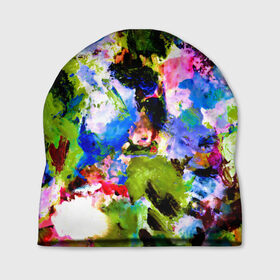 Шапка 3D с принтом Абстракция цвета в Петрозаводске, 100% полиэстер | универсальный размер, печать по всей поверхности изделия | масляные краски | разноцветные | яркие краски