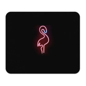 Коврик прямоугольный с принтом Светящийся фламинго в Петрозаводске, натуральный каучук | размер 230 х 185 мм; запечатка лицевой стороны | неон | птицы | фламинго