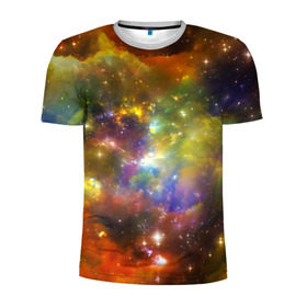 Мужская футболка 3D спортивная с принтом Звёздный мир в Петрозаводске, 100% полиэстер с улучшенными характеристиками | приталенный силуэт, круглая горловина, широкие плечи, сужается к линии бедра | вселенная | галактика | звёзды | космическое пространство | космос | созвездие