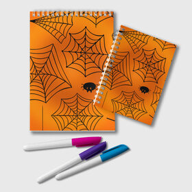 Блокнот с принтом Halloween в Петрозаводске, 100% бумага | 48 листов, плотность листов — 60 г/м2, плотность картонной обложки — 250 г/м2. Листы скреплены удобной пружинной спиралью. Цвет линий — светло-серый
 | Тематика изображения на принте: cat | dark | halloween | вамп | вампир | ведьма | готика | кот | кошка | магия | ночь | тыква | хэллоуин