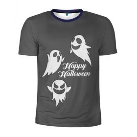 Мужская футболка 3D спортивная с принтом Halloween в Петрозаводске, 100% полиэстер с улучшенными характеристиками | приталенный силуэт, круглая горловина, широкие плечи, сужается к линии бедра | cat | dark | halloween | вамп | вампир | ведьма | готика | кот | кошка | магия | ночь | тыква | хэллоуин