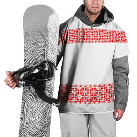 Накидка на куртку 3D с принтом Славянский орнамент (на белом) в Петрозаводске, 100% полиэстер |  | Тематика изображения на принте: орнамент | россия | славяне | узор