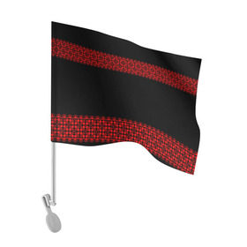 Флаг для автомобиля с принтом Славянский орнамент (на чёрном) в Петрозаводске, 100% полиэстер | Размер: 30*21 см | орнамент | россия | славяне | узор